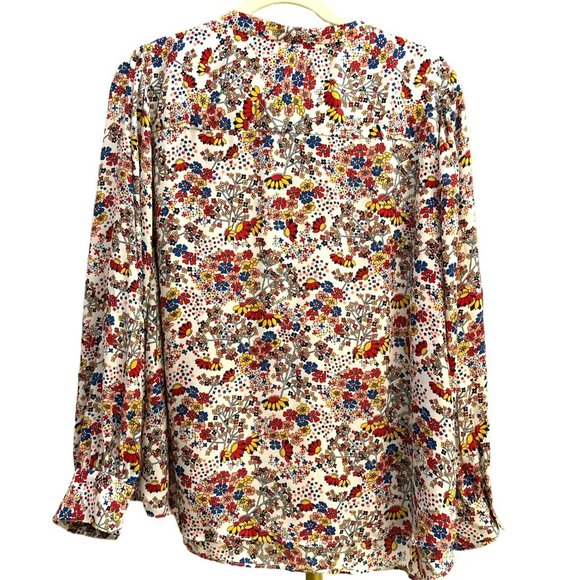 Women's Talbots Petite Plus Size Multicolored Retro Floral Blouse Size 2XP - Picture 3 of 3